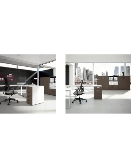 Allungo dattilo scrivania operativa con cassettiera -  cm 100x60x72h