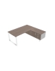 Scrivania ufficio direzionale da cm 200 con gamba chiusa a U con mobile servente - cm 227x167x74h
