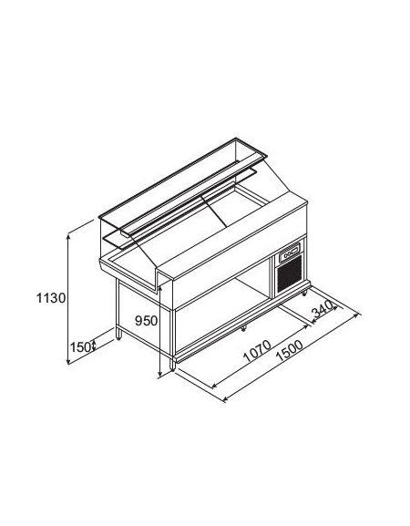 Vetrina refrigerata fredda da cm. 150