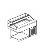 Vetrina fredda vetri dritti bassi da cm. 125 - Refrigerazione statica