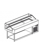 Vetrina fredda vetri dritti bassi da cm. 200 - Refrigerazione statica