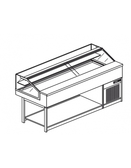 Vetrina fredda vetri dritti bassi da cm. 200 - Refrigerazione statica