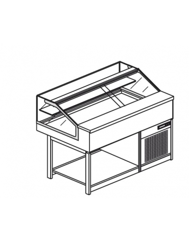 Vetrina fredda vetri dritti bassi da cm. 125 - Refrigerazione ventilata