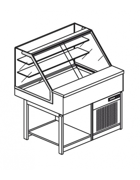 Vetrina fredda vetri alti dritti da cm. 100 - Refrigerazione statica