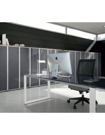 Mobile contenitore medio-alto - anta in vetrocon serratura sovrapponibile cm 90x45x157h