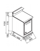 Bancone bar grezzo da rivestire refrigerato STATICO 1 sportello con bancalina - cm 54,5x65x113h-Motore esterno escluso 