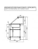 Vetrina calda Bagnomaria piano forato da cm. 100