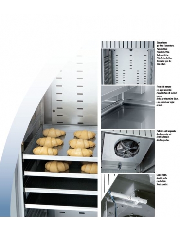 Armadio frigorifero fermalievitazione - N° 18 Teglie 60x40 - Con umidificatore