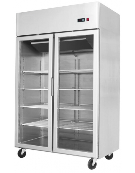 Armadio frigorifero inox GN 2/1 Lt. 700 Porte in vetro Armadio frigorifero inox GN 2/1 Lt. 700 Porte in vetro