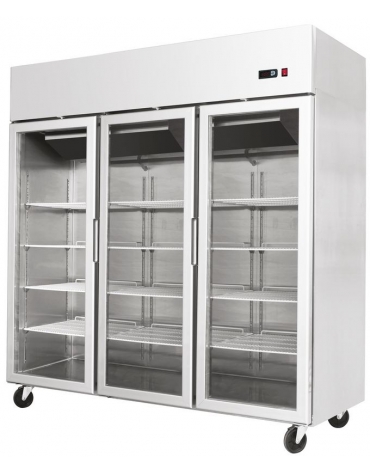 Armadio frigorifero inox GN 2/1 Lt. 700 Porte in vetro