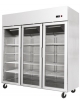Armadio frigorifero inox con 3 Porte in vetro a battente  - ventilato 0°+8°C - CLASSE B - cm 180x74,5x195h