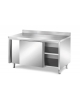 Tavolo armadiato inox con alzatina ed ante scorrevoli Dimensioni cm. 110x70x85/90h