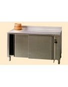 Tavolo armadiato caldo inox con alzatina cm 120x60x85h