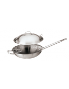 Wok con griglia e coperchio - Diametro cm 32 - Altezza cm 8