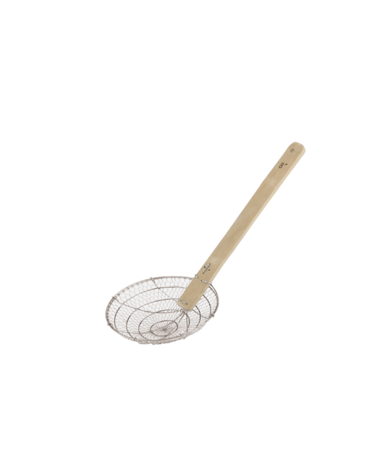 Colafritto cm 16 Hmj Manico Legno Ragno Filo Schiumarola Acciaio Inox