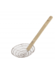 Schiumarola per fritto in acciaio inox con manico bamboo, rete grossa inox. - cm  ø 25,5