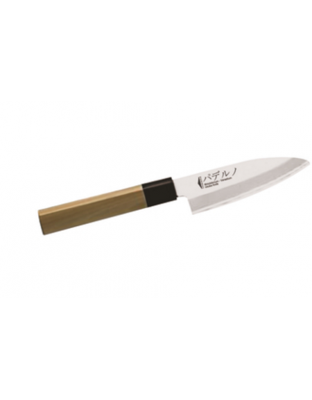 Coltello deba in acciaio inox con manico legno - cm 10,50