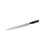 Coltello affettare in acciaio inox con manico in speciale materiale plastico colore nero - cm 30