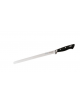 Coltello salmone in acciaio inox con manico in speciale materiale plastico colore nero - cm 30