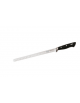 Coltello salmone alvelato in acciaio inox con manico in speciale materiale plastico colore nero - cm 30
