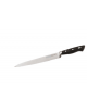 Coltello filettare, flessibile in acciaio inox con manico in speciale materiale plastico colore nero - cm 25