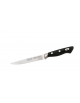 Coltello bistecca, lama seghettata in acciaio inox con manico in speciale materiale plastico colore nero - cm 12