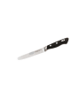 Coltello cucina seghettato in acciaio inox con manico in speciale materiale plastico colore nero - cm 11