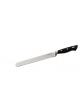 Coltello pane in acciaio inox con manico in speciale materiale plastico colore nero - cm 24