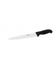 Coltello affettare dentato in acciaio inox con manico in polipropilene colore nero - cm 25
