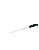 Coltello salmone alveolato in acciaio inox con manico in polipropilene colore nero o blu - cm 32