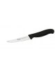 Coltello tavola mezzo dentato in acciaio inox con manico in polipropilene colore nero - cm 11