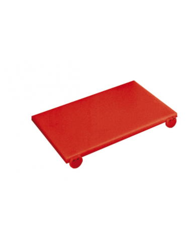 Tagliere con fermi in polietilene GN 1/1 -  colore rosso -  cm 53x32,5x2h