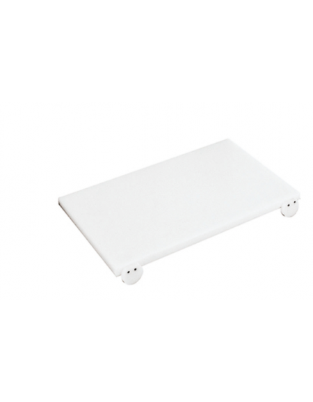 Tagliere con fermi HD in polietilene -  colore bianco -  cm 40x30x2h