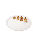Piatto tondo in melamina di colore bianco - cm ø 51