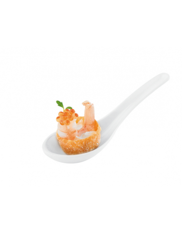Cucchiaio finger-food in melamina - colore bianco - cm 13,5x4,5