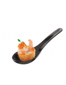 Cucchiaio finger-food in melamina - colore nero - cm 13,5x4,5