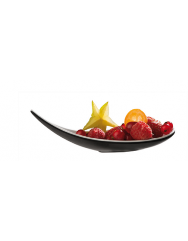 Cucchiaio finger-food in melamina - colore bianco e nero -  cm 14,5x4,5x4,5h