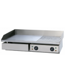FRY TOP ELETTRICO DA BANCO CON PIASTRA CROMATA 2/3 LISCIA E 1/3 RIGATA - mm 735x530x245h