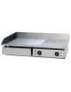 FRY TOP ELETTRICO DA BANCO CON PIASTRA CROMATA 2/3 LISCIA E 1/3 RIGATA - mm 735x530x245h