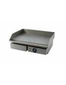 FRY TOP ELETTRICO DA BANCO CON PIASTRA CROMATA RIGATA - mm 550x495x245h