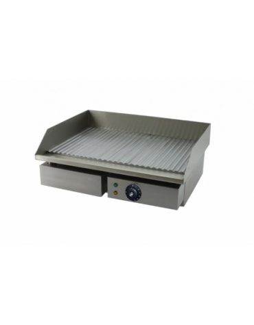 FRY TOP ELETTRICO DA BANCO CON PIASTRA CROMATA RIGATA - mm 550x495x245h
