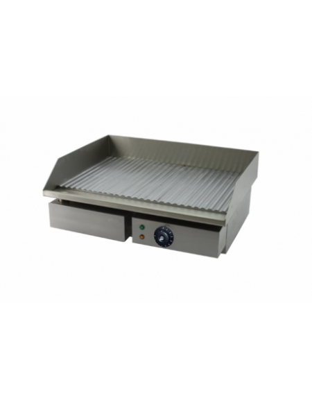 FRY TOP ELETTRICO DA BANCO CON PIASTRA CROMATA RIGATA - mm 550x495x245h