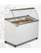 Vetrina statica Gelateria vetri curvi da N° 8 Vaschette gelato da Lt 5 Temperatura -12° -22°C mm. L. 1548 x P. 615 x H 1296