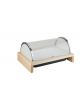 Vetrina refrigerata base legno colore acero con coperchio roll-top fisso - cm  63,5x42,5x31h