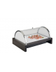 Vetrina refrigerata base legno colore wengè con coperchio roll-top fisso - cm 63,5x42,5x31h
