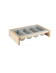 Porta posate in legno colore acero e polipropilene - cm  57,5x47x12h