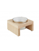 Ciotola refrigerata in acciaio inox, base legno colore acero - cm 27,5x27,5x14h - lt 2,5