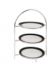 Alzata in acciaio cromato - cm 29x20x44h - Ø interno cm 18 - per 3 piatti max cm Ø 27 cm