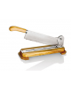 Taglia pane in acciaio inox, base in legno - cm 40x11x15h - Lama inox 35 cm