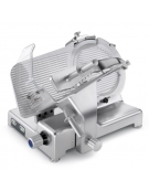 AFFETTATRICE PROFESSIONALE A GRAVITA' LAMA DA 38,5 CM - CON MANOPOLE E PIEDINI IN ALLUMINIO-PIATTO CM 35x32